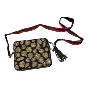 Tiana B. Black and Gold Crossbody Bag